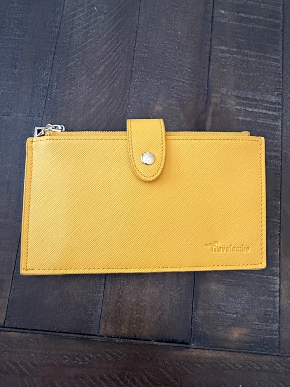 Travelambo Yello Saffiano Wallet RFID Anti Theft Bifold Multi Card Case